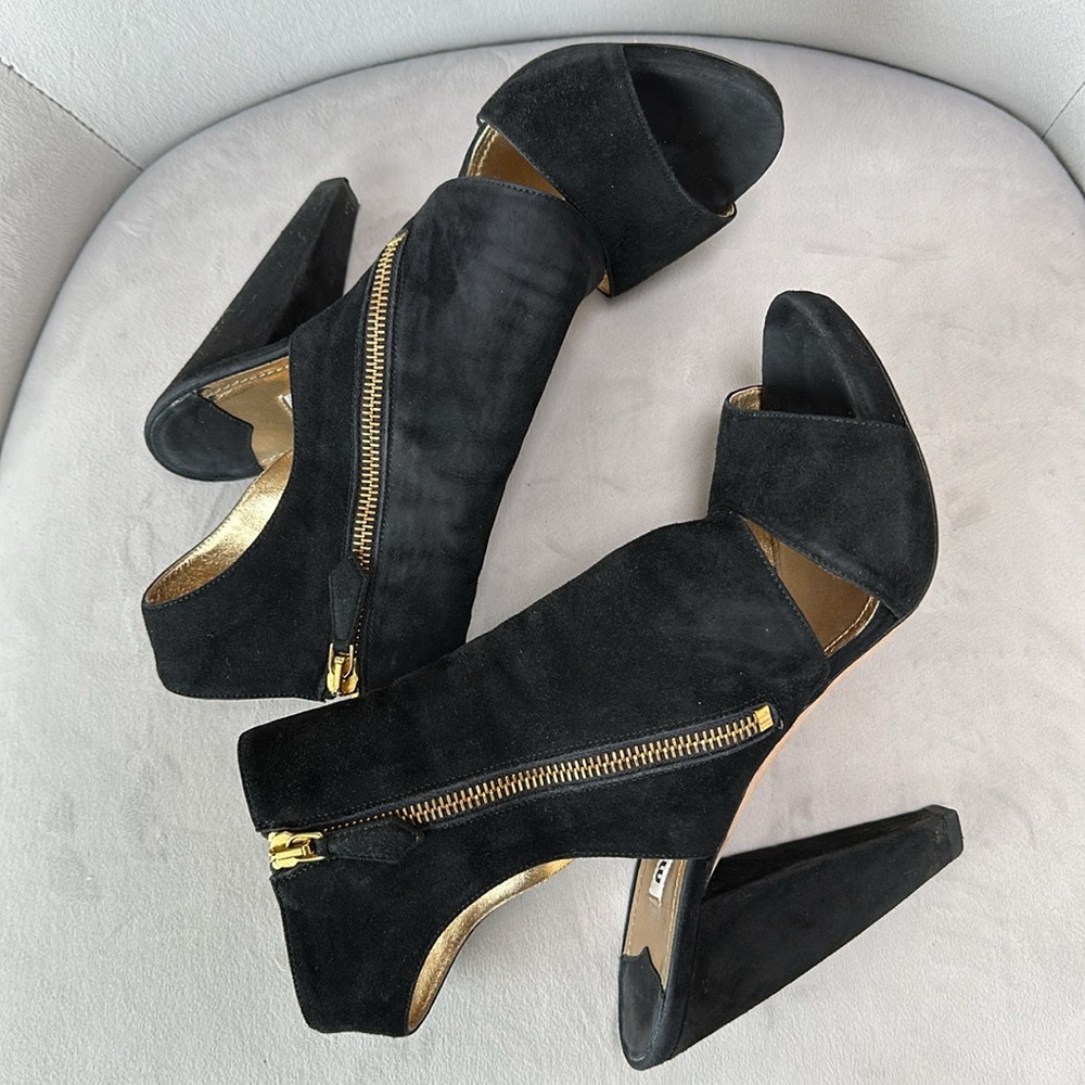 Miu Miu Cutout Suede Booties Size 38 1/2 - image 8